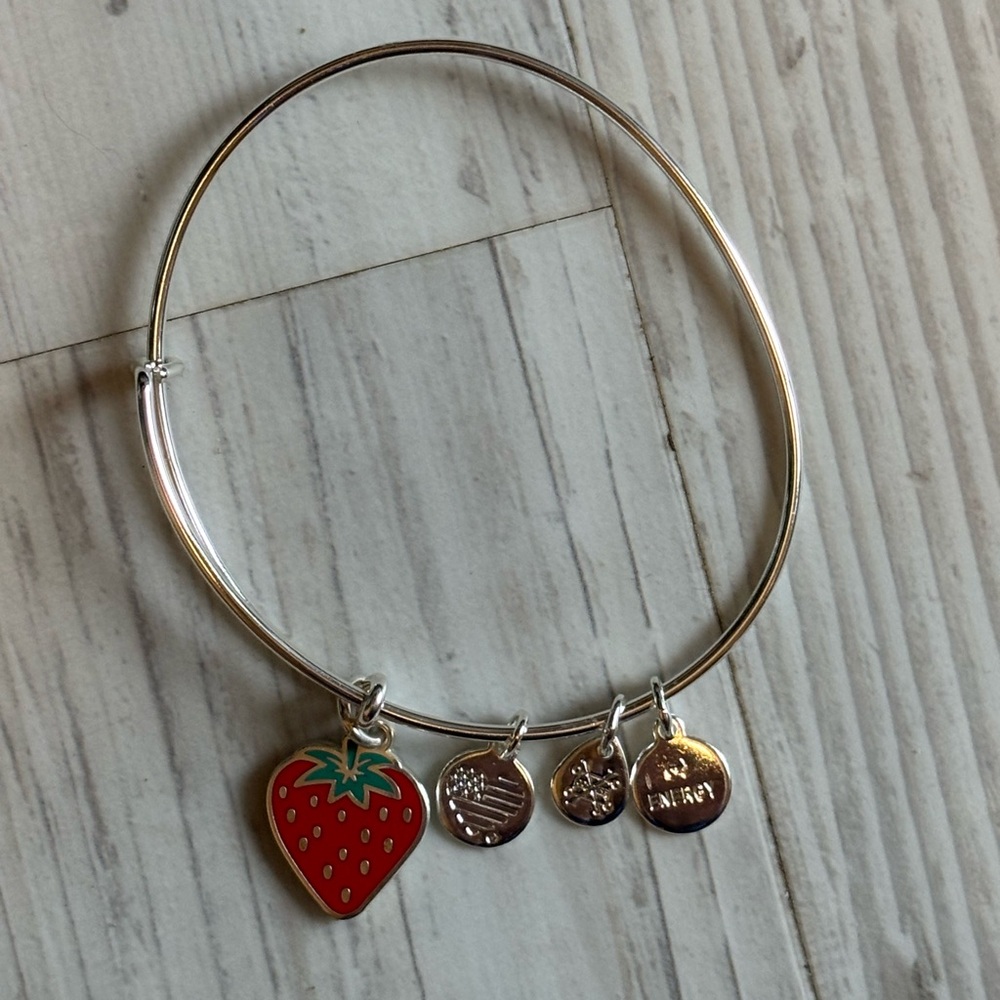 Alex and Ani Adjustable Charm Bracelet Strawberry NWOT